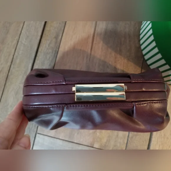 Ann Taylor Soft Frame Clutch Merlot - Picture 5 of 16